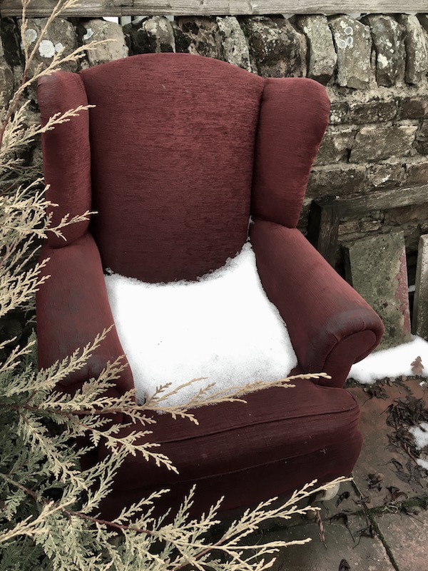 chair with snow